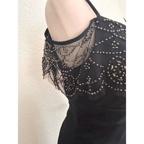 X by Xscape Women Floor Length Navy Blue Evening Gown US 4 Whimsygoth 90s Y2K - Picture 8 of 16